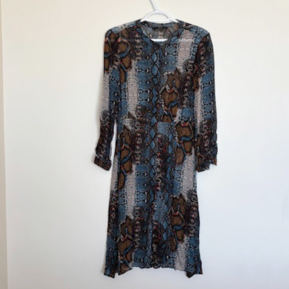 SET Snakeskin Print Midi Dress XS | Belt Missing